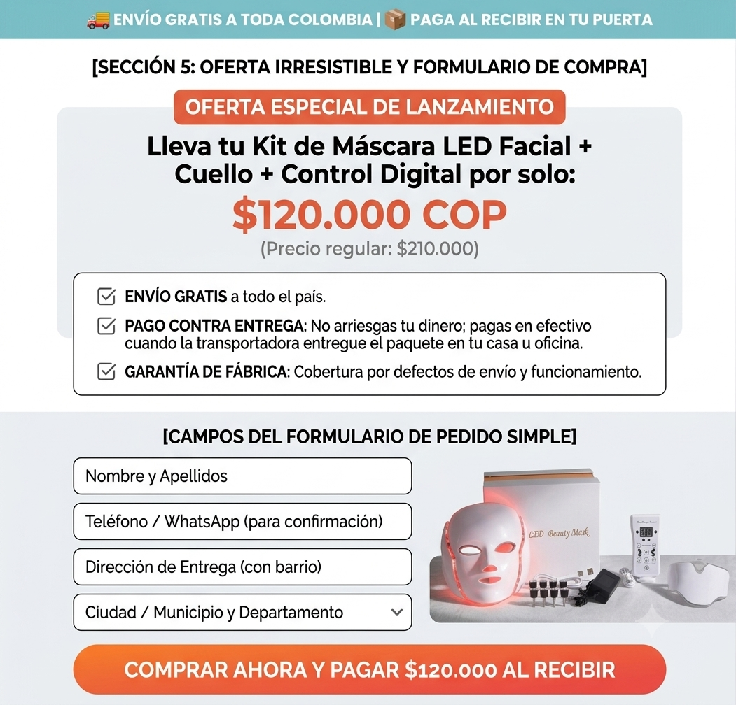 Mascara led con cuello